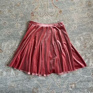 Urban Outfitters Kimchi Blue Velvet Skater Skirt in Rose